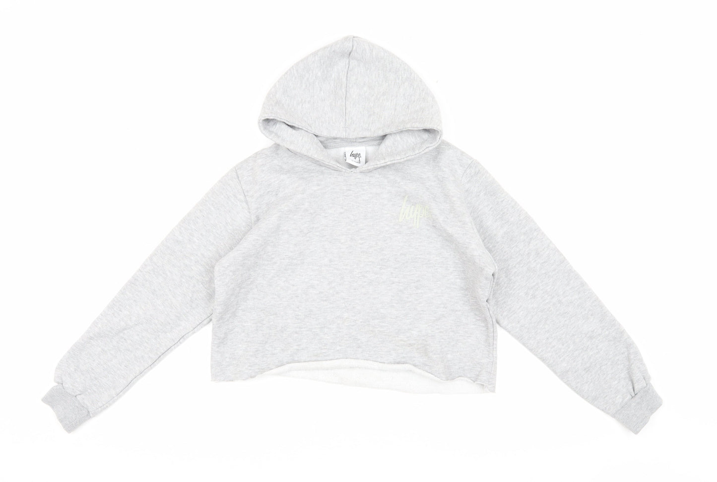 Hype Girls Grey Cotton Hoodie Pullover, 13 Years, Hooded Casual