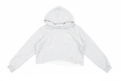 Hype Girls Grey Cotton Hoodie Pullover, 13 Years, Hooded Casual