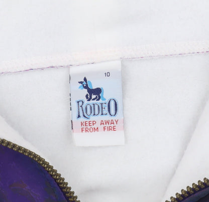 Rodeo Women's White 1/4 Zip Pullover Sweatshirt