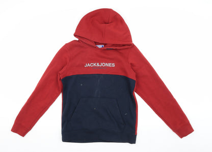 Jack & Jones Boys Red Blue Pullover Hoodie Size 164