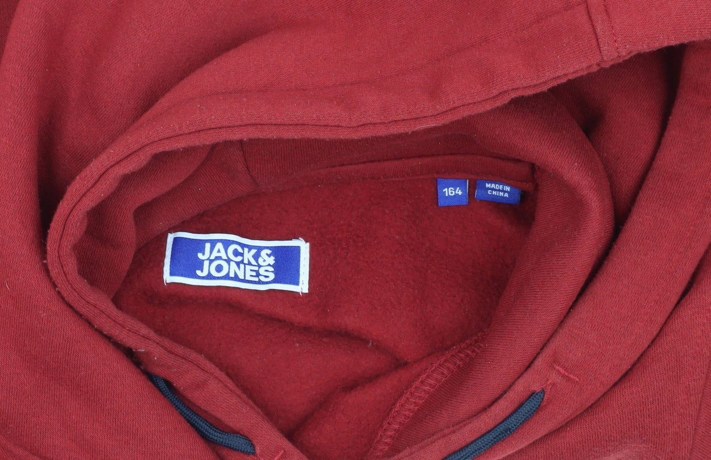 Jack & Jones Boys Red Blue Pullover Hoodie Size 164