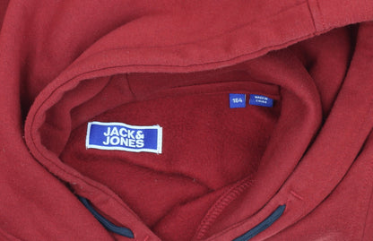 Jack & Jones Boys Red Blue Pullover Hoodie Size 164