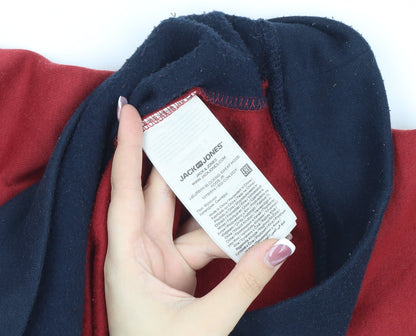 Jack & Jones Boys Red Blue Pullover Hoodie Size 164