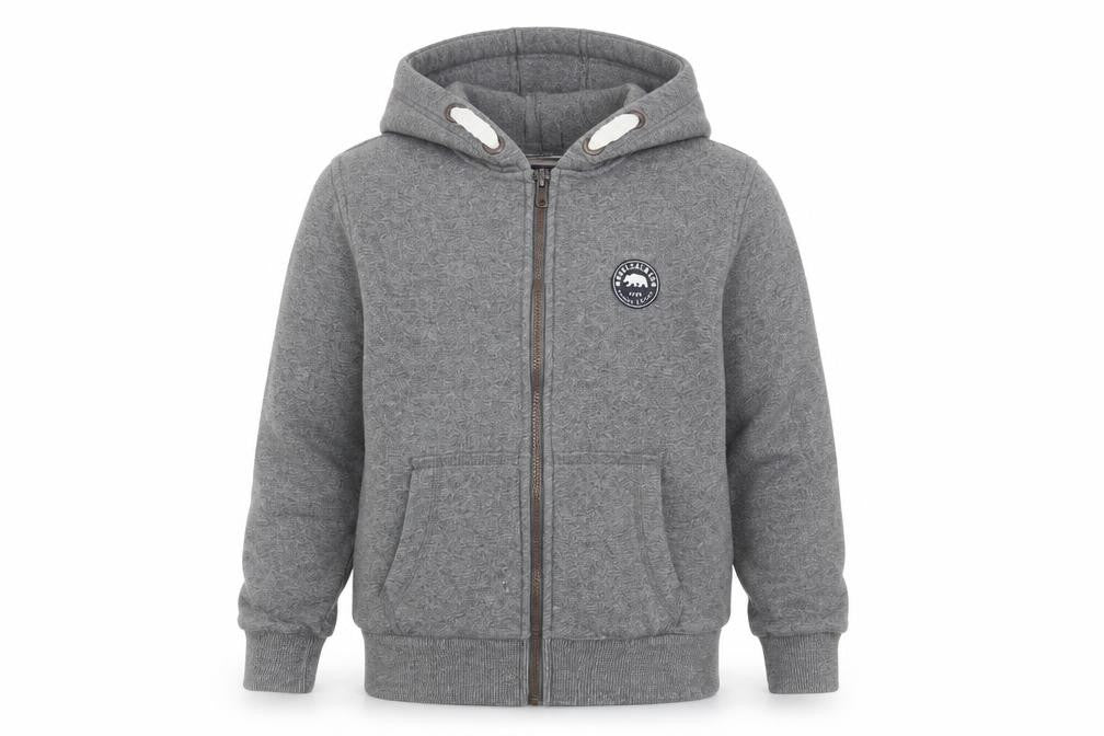 Front view of SoulCal boys’ grey hoodie jacket 13 years