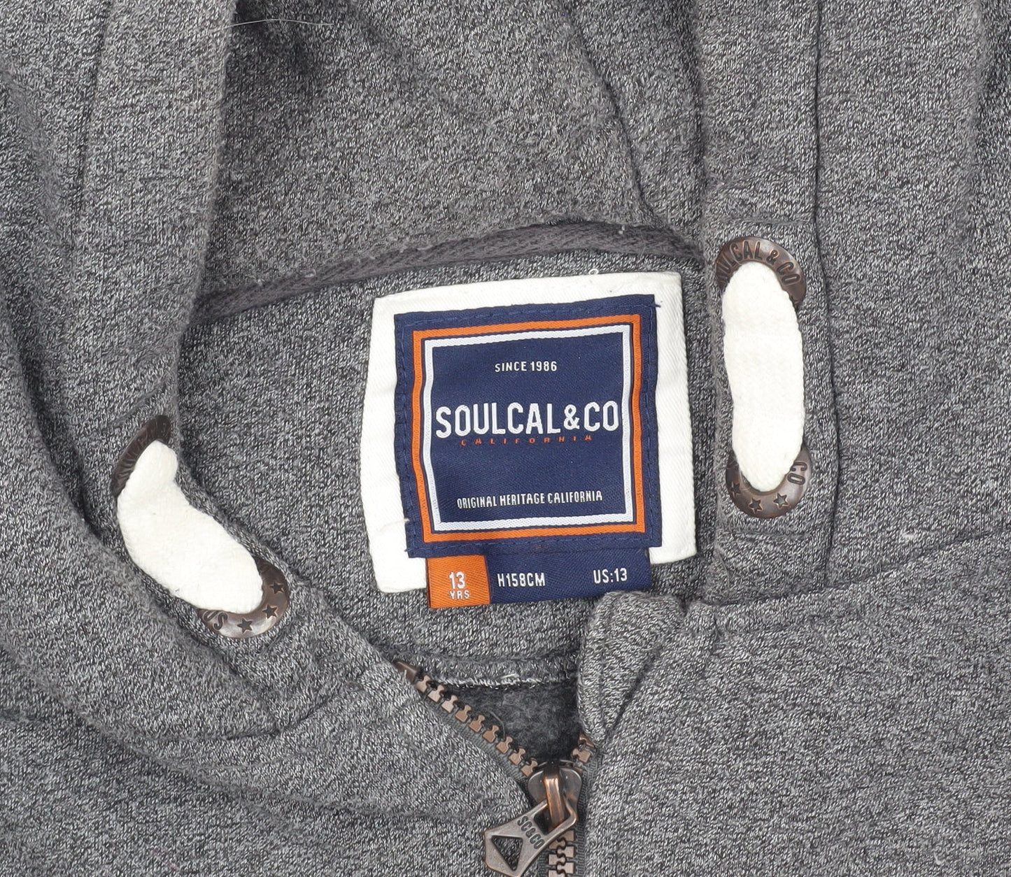 SoulCal & Co Boys Grey Hoodie Jacket 13 Years