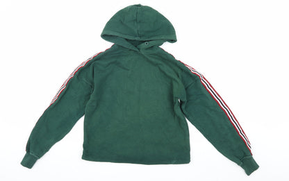 Unisex Adults UK Size XS Pull&Bear Green Pullover Hoodie