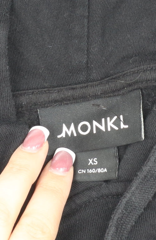 Unisex Adults UK Size XS Monki Black Pullover Hoodie
