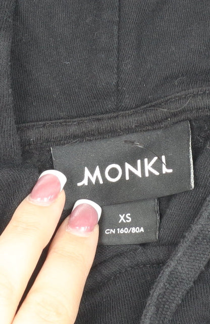 Unisex Adults UK Size XS Monki Black Pullover Hoodie