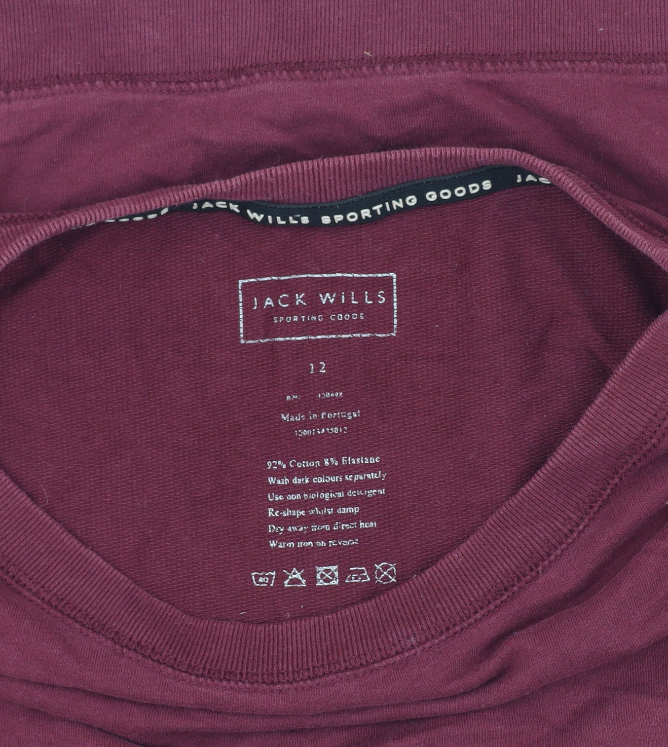 Womens UK Size 12 Jack Wills Red Pullover Sweatshirt