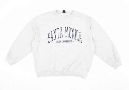 Boohoo Unisex Grey Graphic Print Pullover Sweatshirt XL