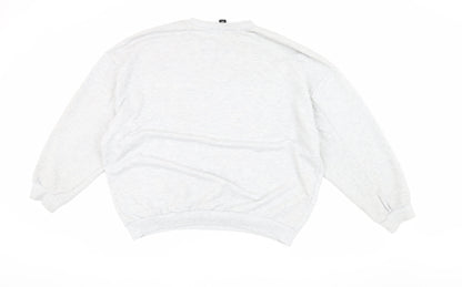 Boohoo Unisex Grey Graphic Print Pullover Sweatshirt XL