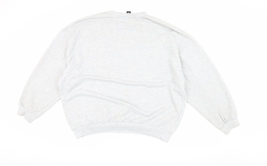 Boohoo Unisex Grey Graphic Print Pullover Sweatshirt XL