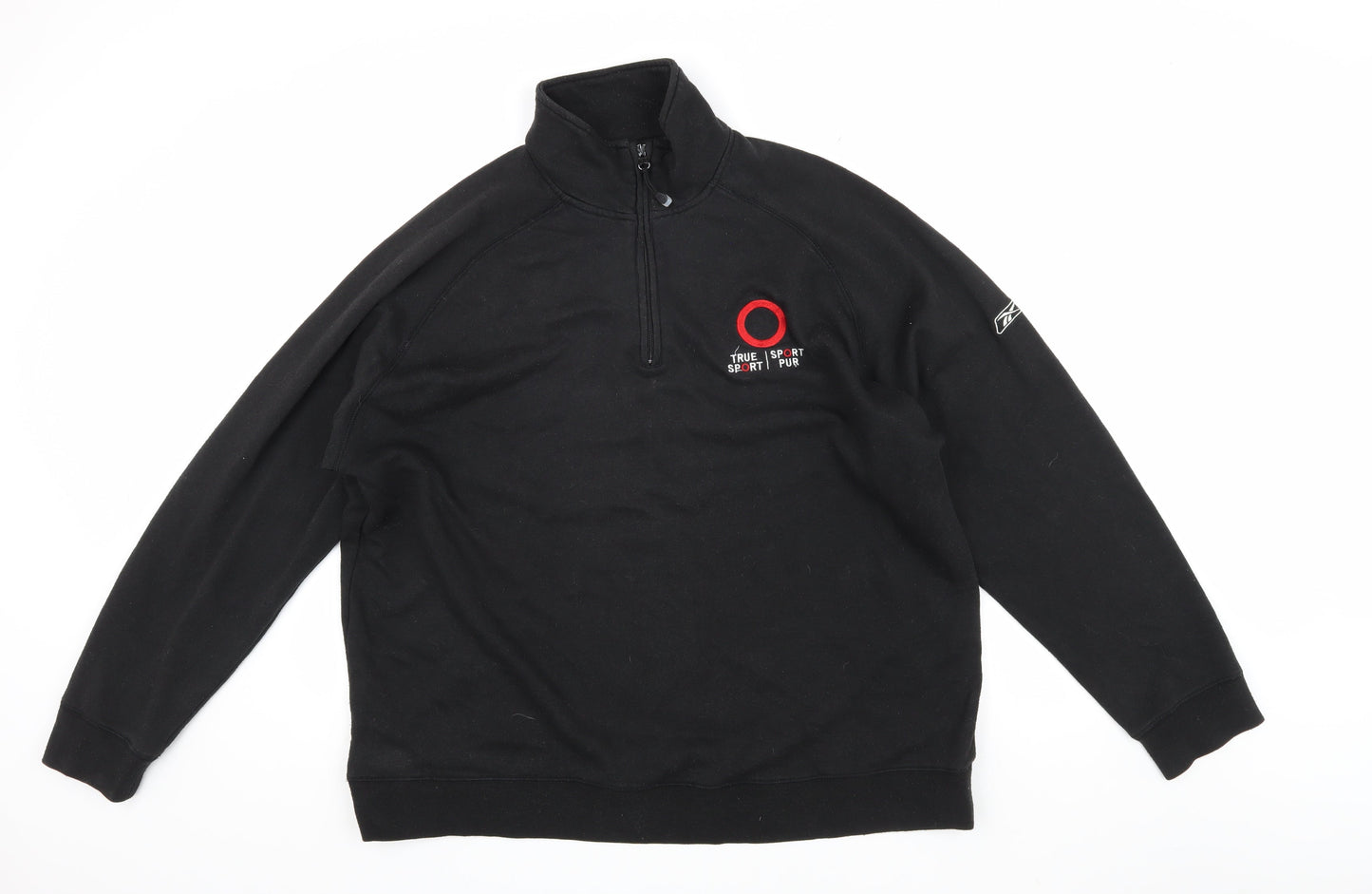Mens UK Size L Reebok Black 1/4 Zip Sweatshirt