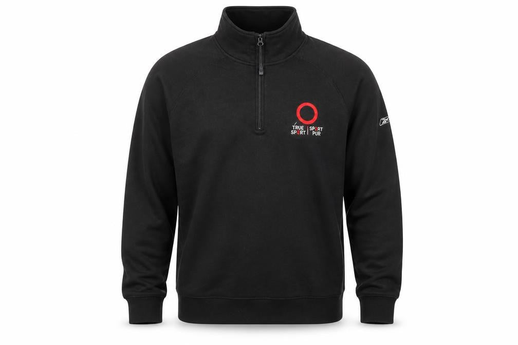Mens UK Size L Reebok Black 1/4 Zip Sweatshirt