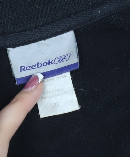Mens UK Size L Reebok Black 1/4 Zip Sweatshirt
