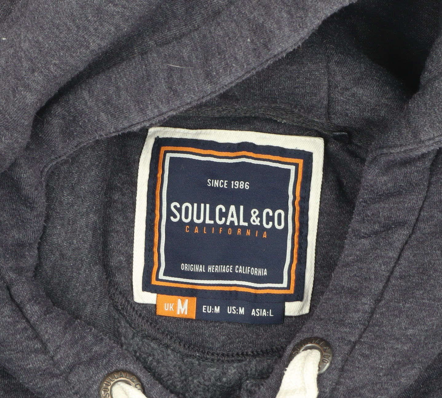 Mens UK Size M SoulCal & Co Grey Pullover Hoodie