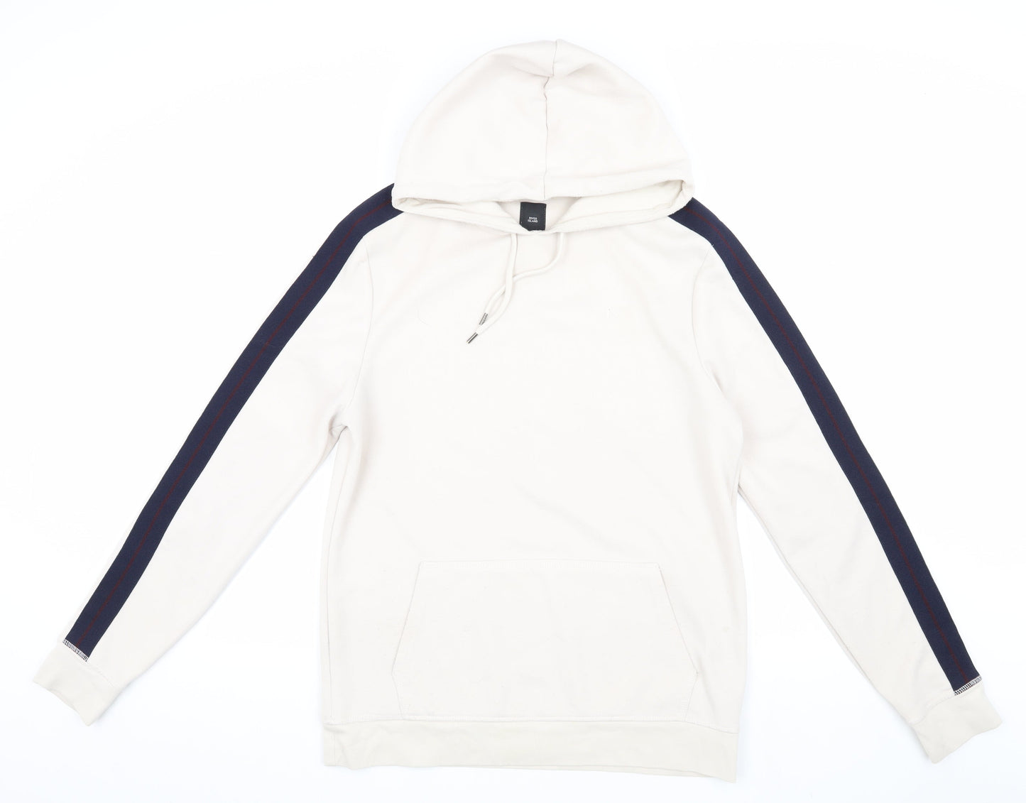 Mens UK Size S River Island Ivory Pullover Hoodie