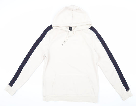 Mens UK Size S River Island Ivory Pullover Hoodie