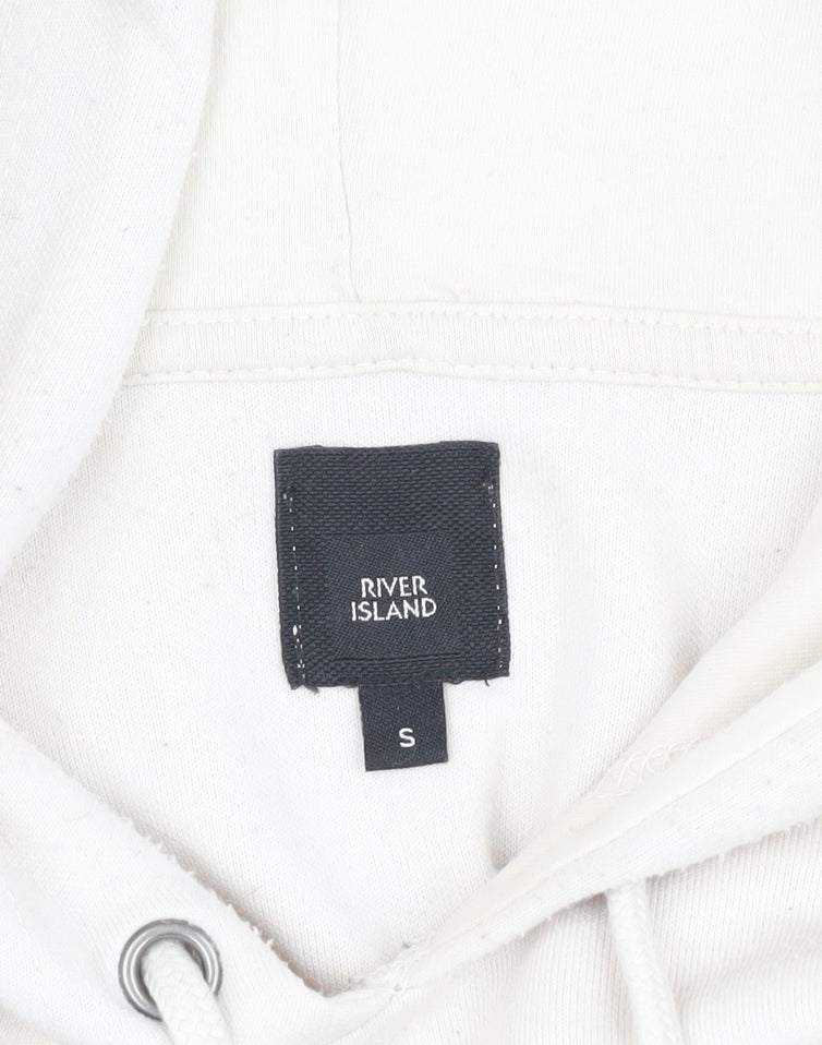 Mens UK Size S River Island Ivory Pullover Hoodie