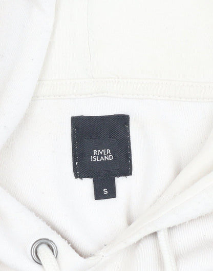 Mens UK Size S River Island Ivory Pullover Hoodie