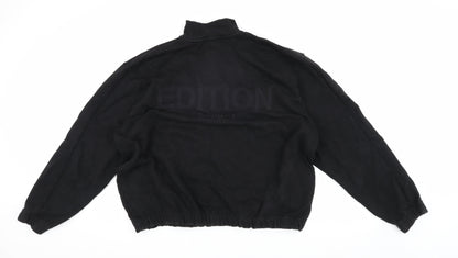 Mens UK Size XL boohooMAN Black 1/4 Zip Sweatshirt