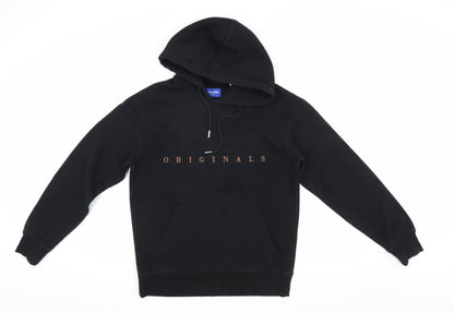 Mens UK Size S JACK & JONES Black Pullover Hoodie
