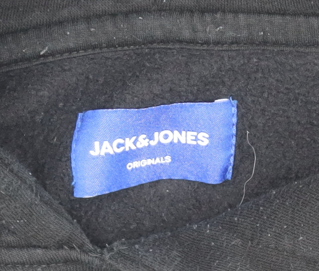 Mens UK Size S JACK & JONES Black Pullover Hoodie