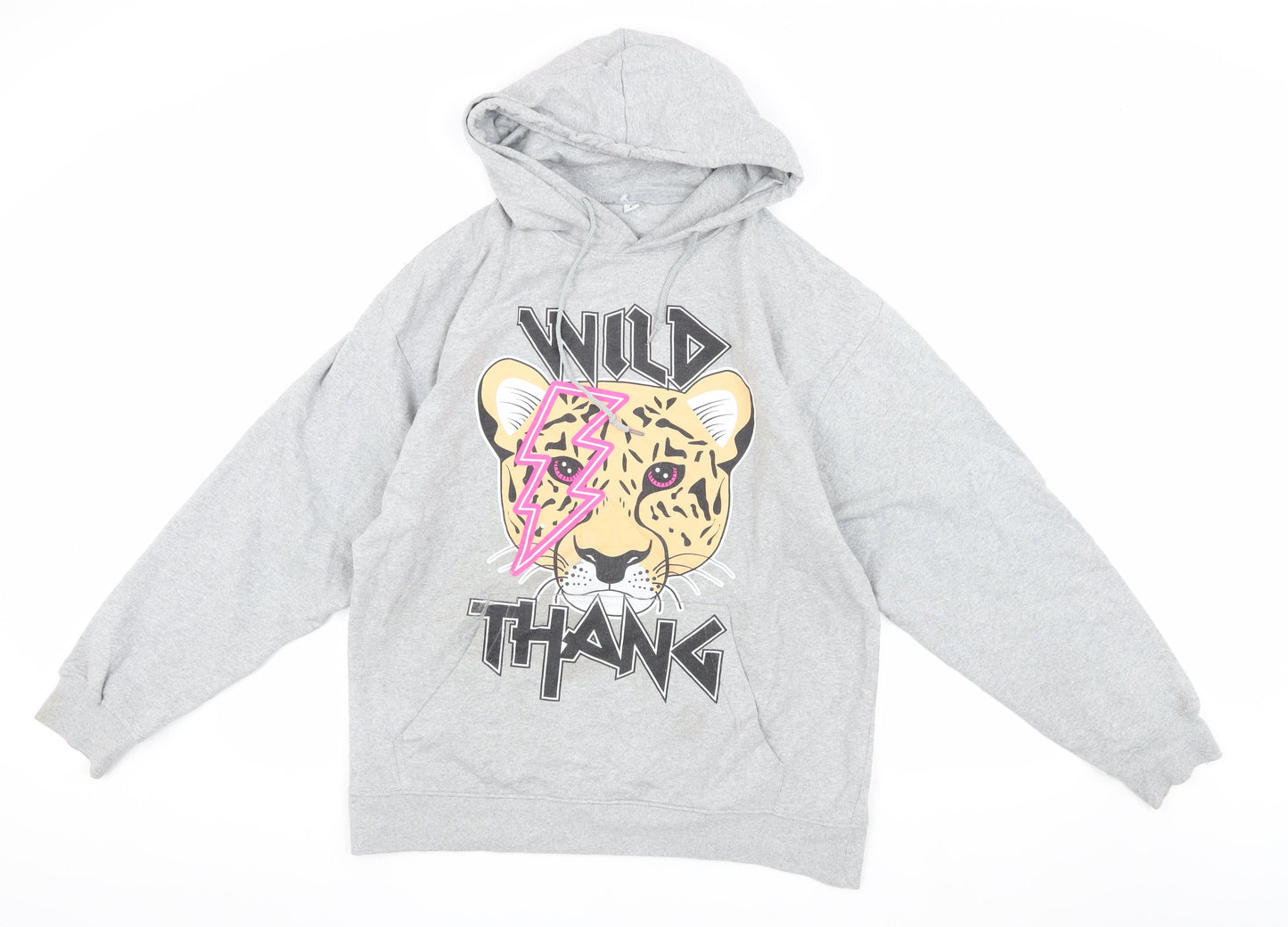 Shok Activewear Unisex Grey Graphic Pullover Hoodie L