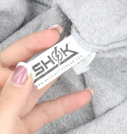 Shok Activewear Unisex Grey Graphic Pullover Hoodie L