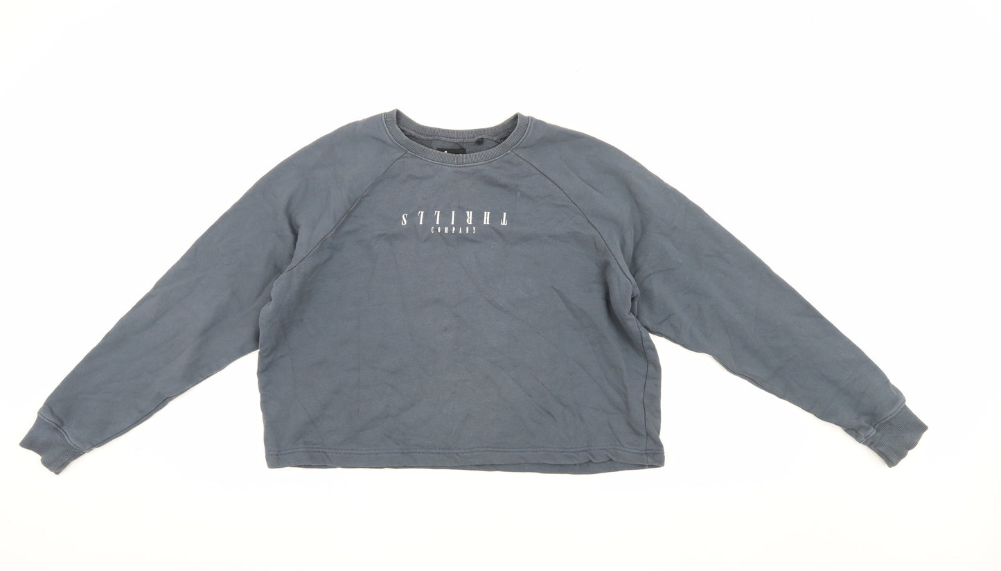 Thrills Women's Blue Pullover Sweatshirt, Size 0