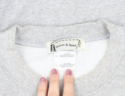 Hearts & Bows Unisex Grey Pullover Sweatshirt L