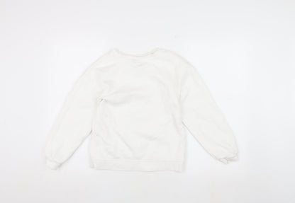 Harry Potter Girls White Pullover Sweatshirt 9-10Y Graphic Print