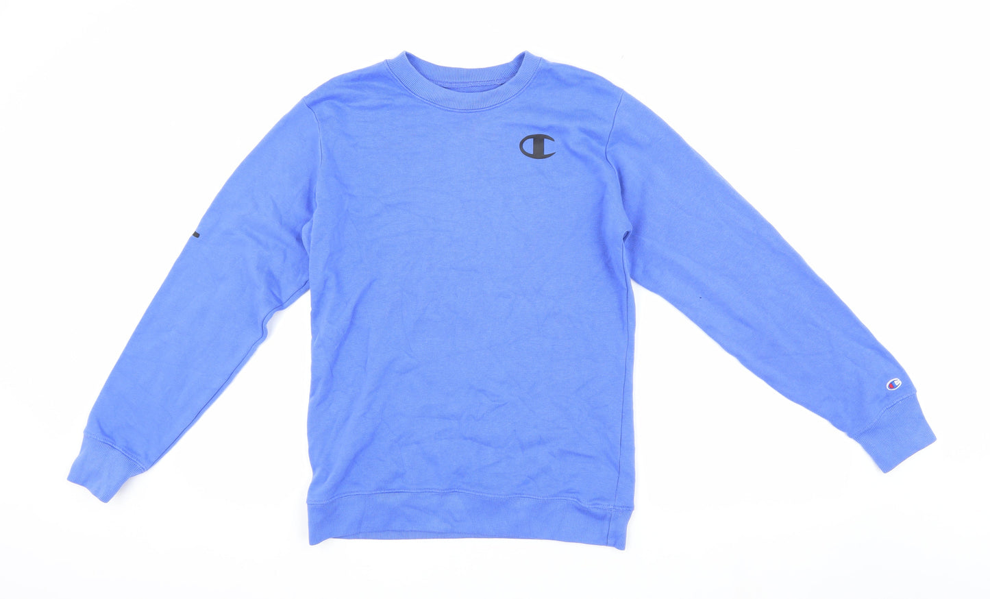 Champion Boys Blue Pullover Sweatshirt, Size L, Logo Accents