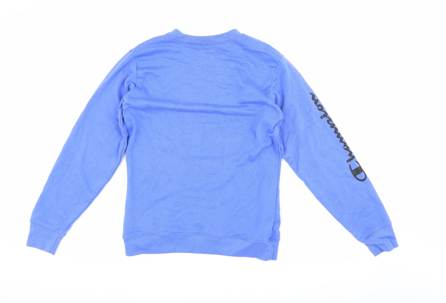 Champion Boys Blue Pullover Sweatshirt, Size L, Logo Accents