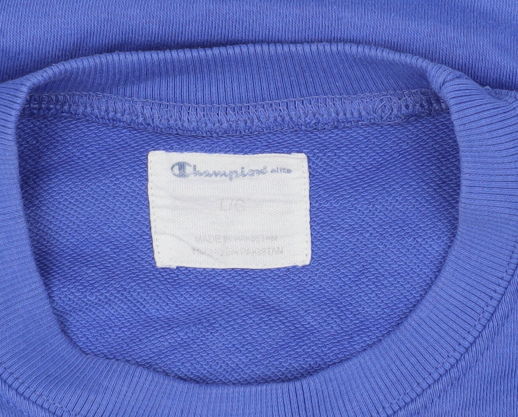 Champion Boys Blue Pullover Sweatshirt, Size L, Logo Accents