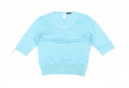 Womens UK Size 16 M&Co Blue Pullover Jumper