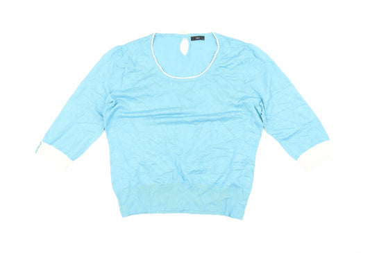 Womens UK Size 16 M&Co Blue Pullover Jumper