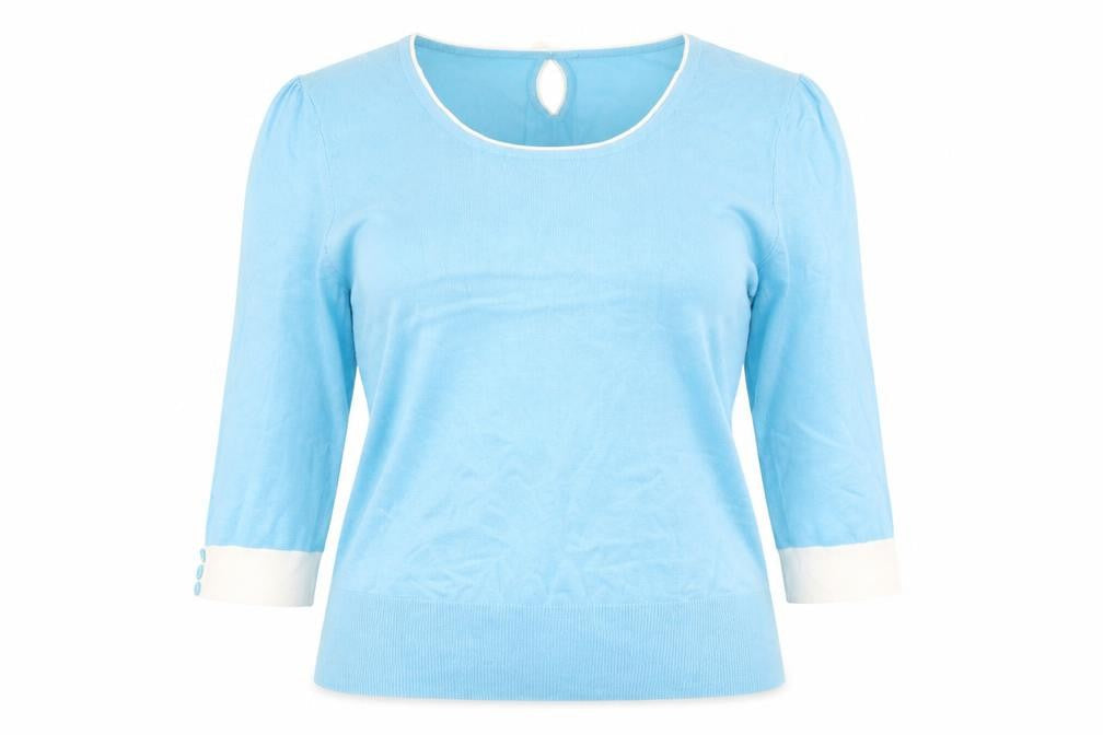 Womens UK Size 16 M&Co Blue Pullover Jumper