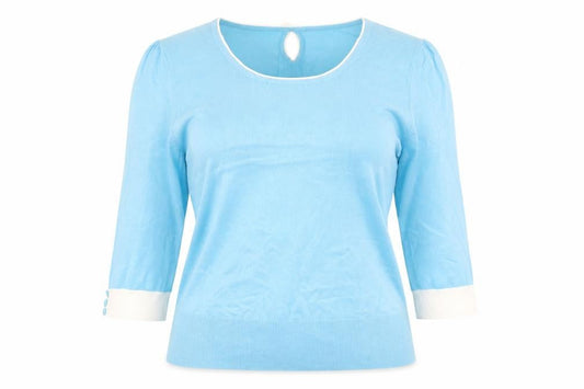 Womens UK Size 16 M&Co Blue Pullover Jumper
