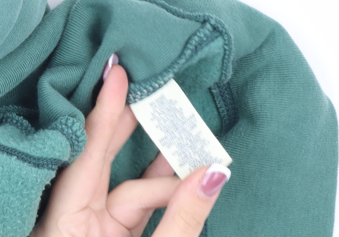 American Eagle Men's Green Hooded Jacket L