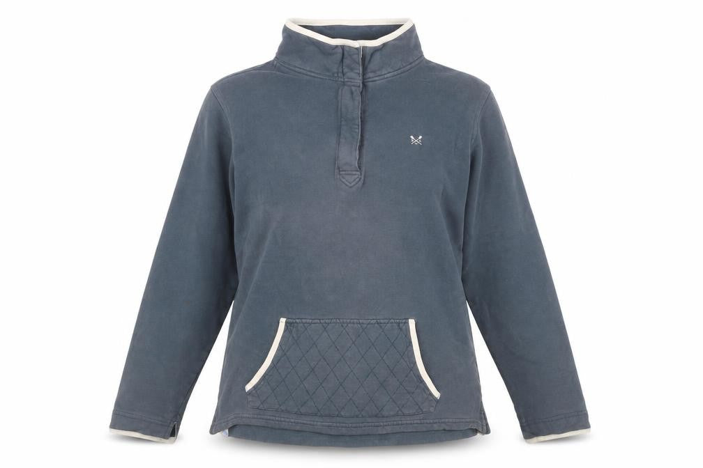 Front view of Crew Clothing Women's Blue Pullover Sweatshirt 12