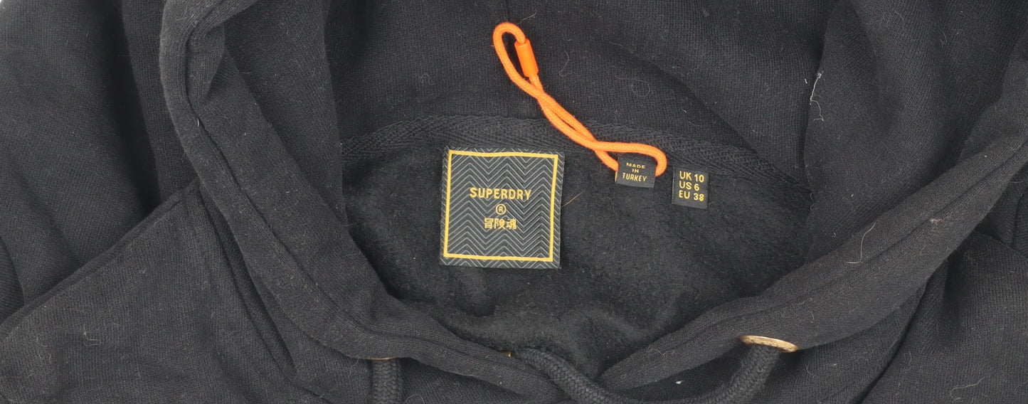 Superdry Women's Black Hoodie - UK 10, Vintage Style