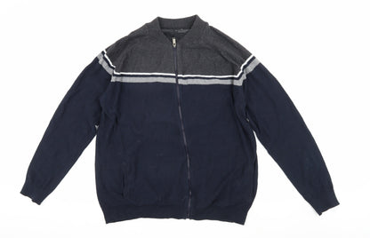 Mens UK Size 2XL Dissident Blue Bomber Jacket