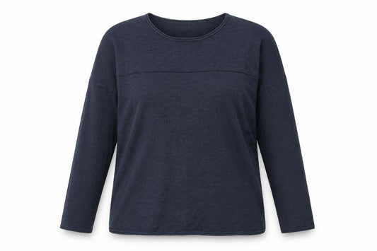 Front view of Yaya Women’s Blue Wool Blend jumper, size S