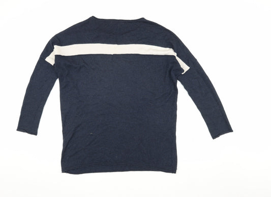 Womens UK Size S YAYA Blue Pullover Jumper