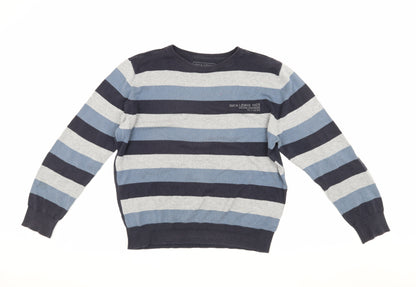 Rica Lewis Men's Blue Striped Pullover Jumper L