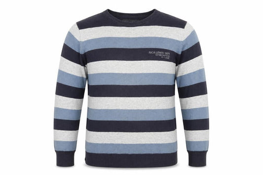 Rica Lewis Men's Blue Striped Pullover Jumper L