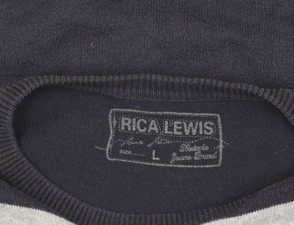 Rica Lewis Men's Blue Striped Pullover Jumper L