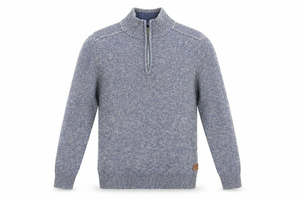 Mens UK Size M Threadbare Blue 1/4 Zip Sweatshirt
