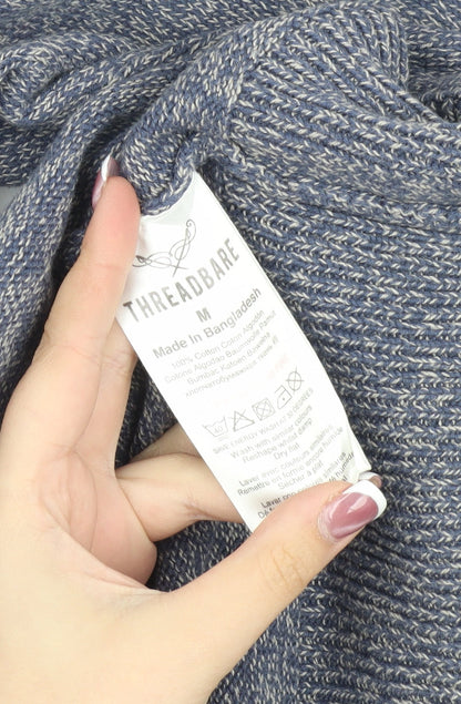 Threadbare Men's Blue 1/4 Zip Knit Sweatshirt M